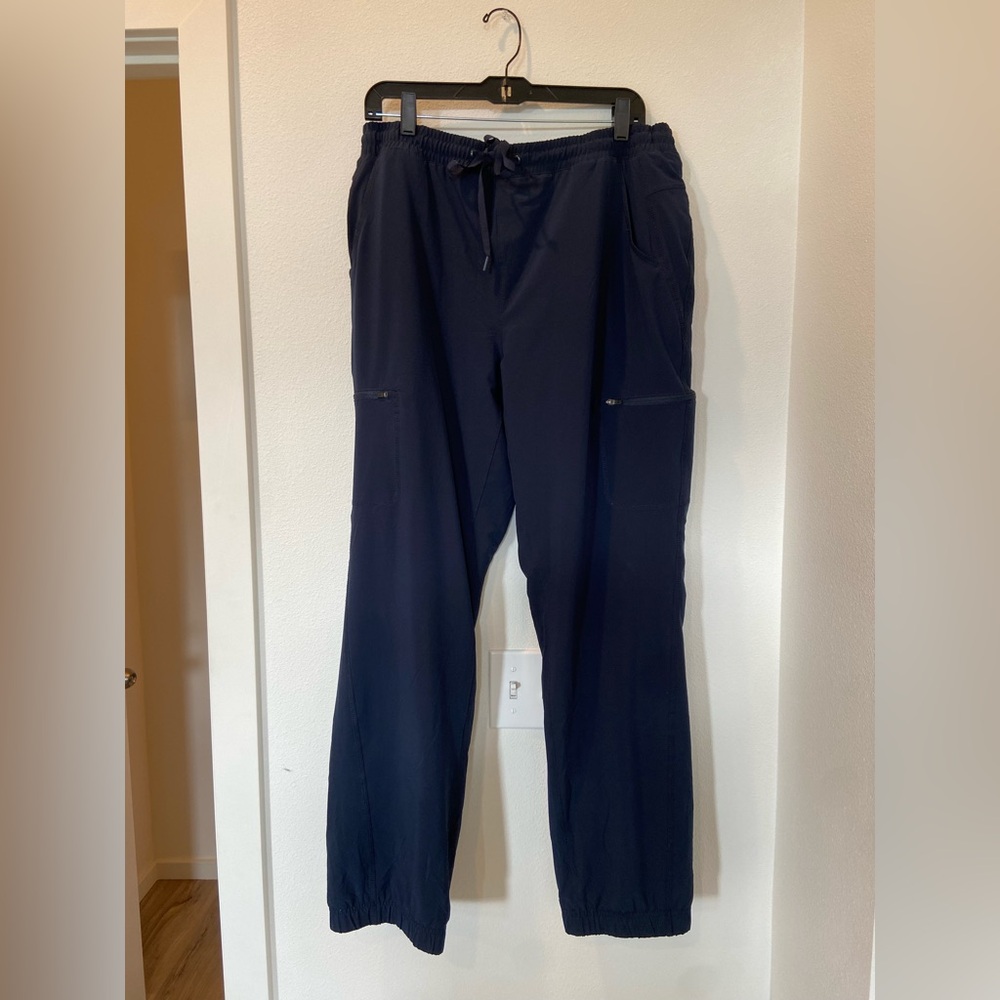 L. L. Bean Fleece Lined Joggers Green Plaid Navy Blue Size 16 Women’s